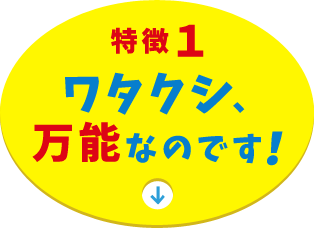 特徴1 ワタクシ万能なのです！