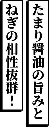 たまり醤油の旨みとねぎの相性抜群！