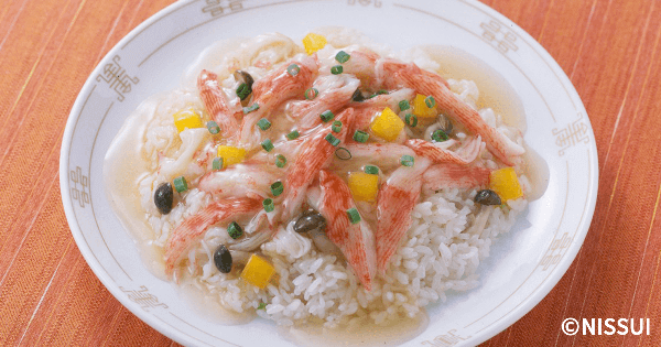 海からサラダフレークのあんかけチャーハン