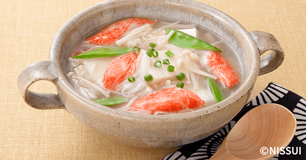 海からサラダフレークと豆腐のとろとろスープ