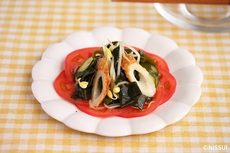 【写真】活ちくわと豆もやしの酢じょうゆ和え