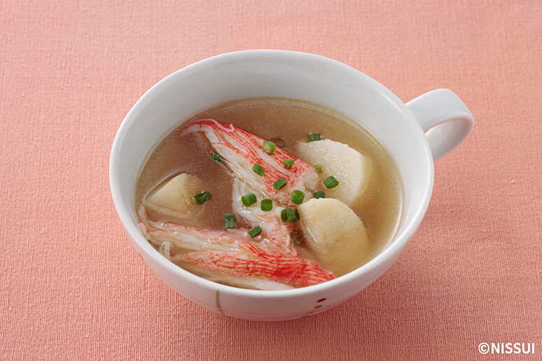 【写真】海からサラダフレークと長いもの中華スープ