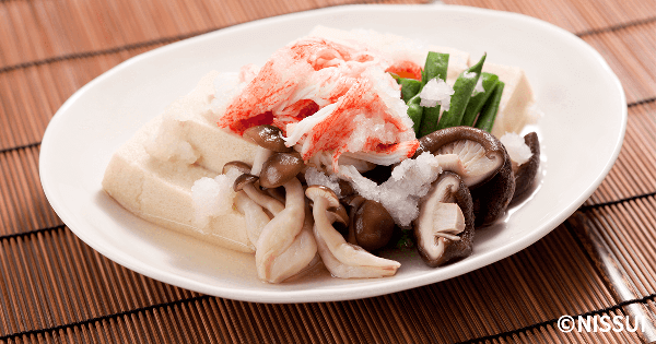 海からサラダフレークと高野豆腐のみぞれ煮
