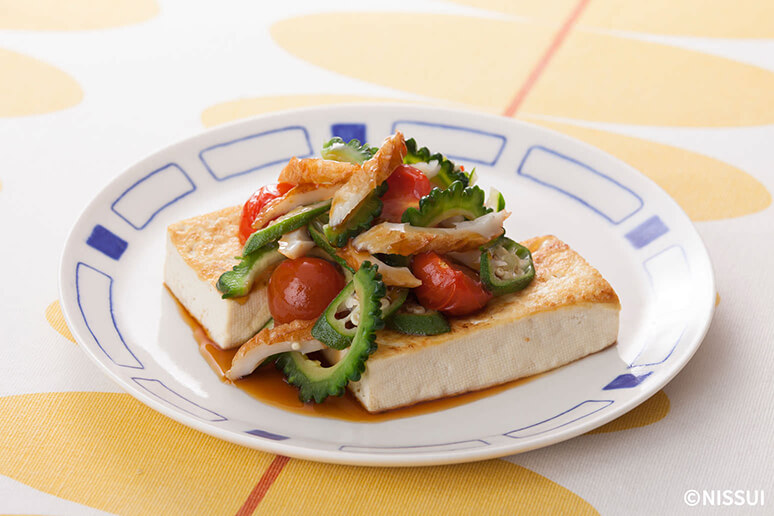 【写真】活ちくわと夏野菜の豆腐ステーキ