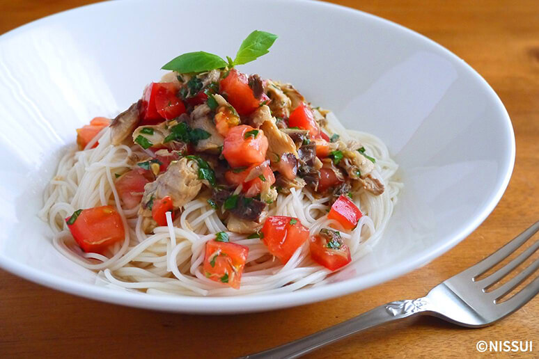 さばとトマトのイタリアンそうめん レシピ ニッスイ