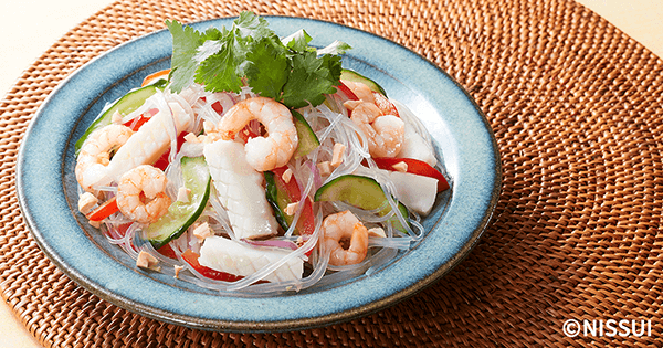 シーフードミックスのエスニック風春雨サラダ | レシピ | ニッスイ