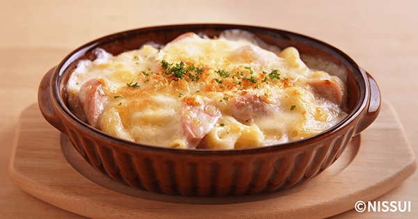 北海道ソーセージのマカロニグラタン | レシピ | ニッスイ