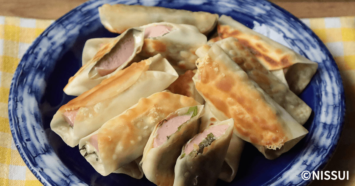 おさかなのソーセージとシソチーズの棒餃子