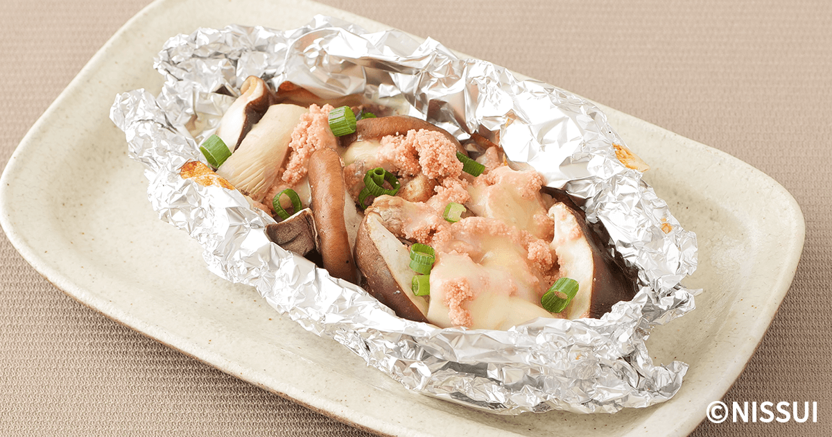 【miko20180401】ぼんじり270ｇタン皮250×2先っぽ500ｇ きのことたらこのチーズホイル焼き | レシピ | ニッスイ