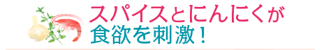 スパイスとにんにくが食欲を刺激！