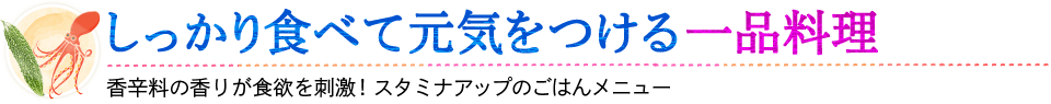 しっかり食べて元気をつける一品料理