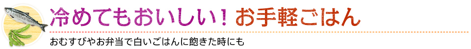 冷めてもおいしい！お手軽ごはん