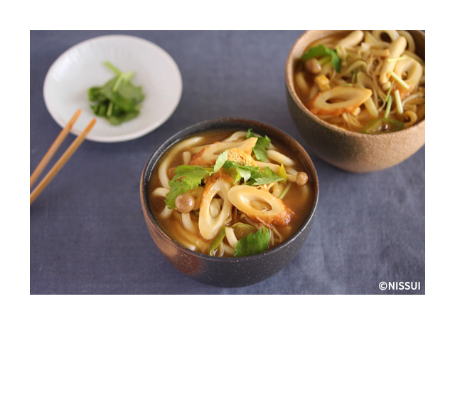 活ちくわときのこのカレーうどん