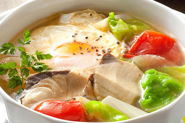 ぶりとキャベツのトマトスープ