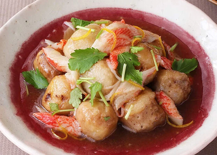 さといもの揚げ出し かに風味あん