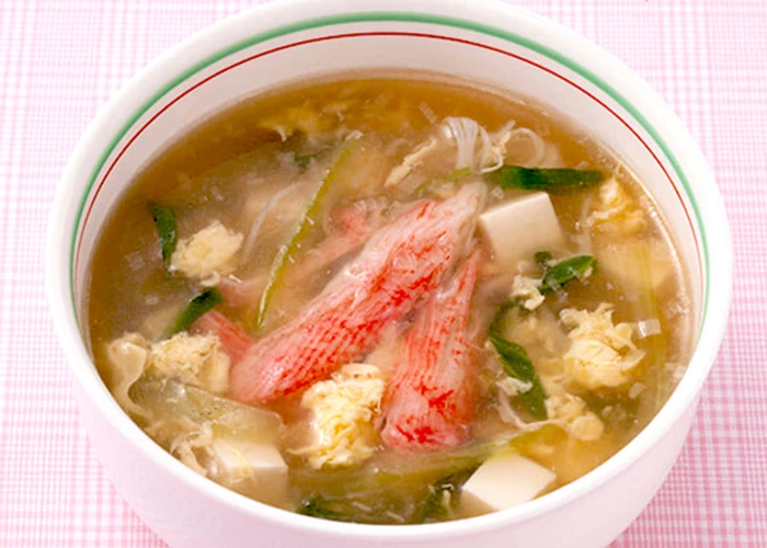 海からサラダフレークの中華スープ